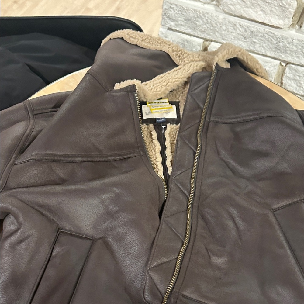Universal Thread Dark Brown Bomber Jacket with Shearling